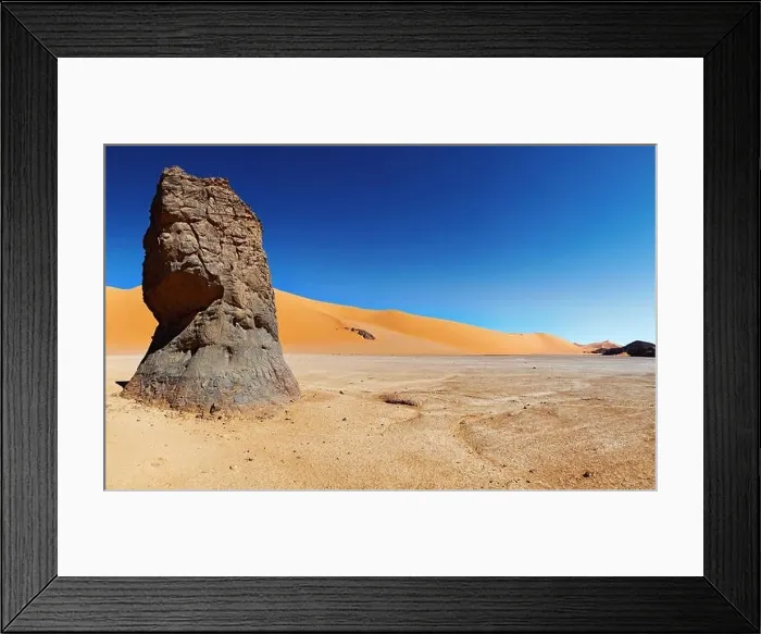 Framed Print : Sand dunes and rocks, Sahara Desert, Algeria Framed Print : Sand dunes and rocks, Sahara Desert, Algeria