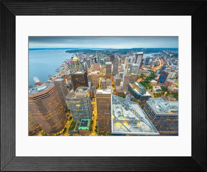 Framed Print : Seattle, Washington, USA downtown skyline at night Framed Print : Seattle, Washington, USA downtown skyline at night