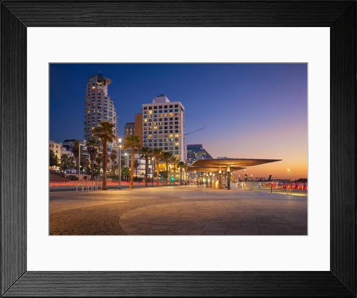 Framed Print : Tel Aviv Promenade. Image of Tel Aviv, Israel during sunset Framed Print : Tel Aviv Promenade. Image of Tel Aviv, Israel during sunset