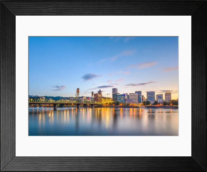 Framed Print : Portland, Oregon, USA skyline at dusk on the Willamette River Framed Print : Portland, Oregon, USA skyline at dusk on the Willamette River