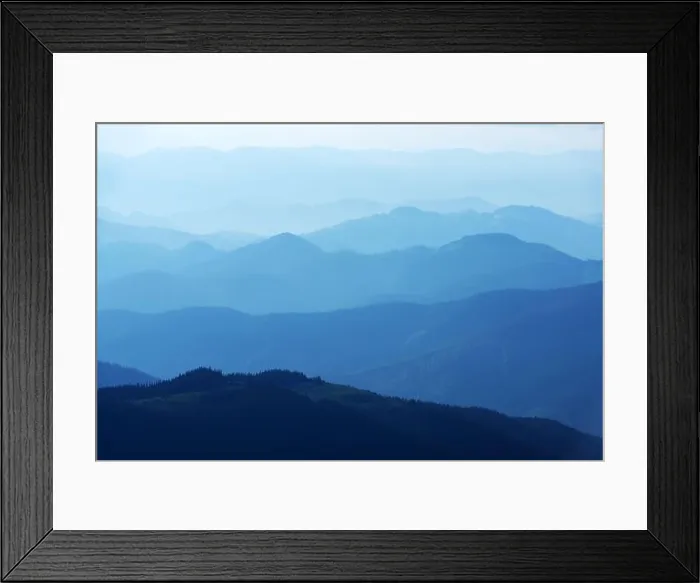 Framed Print : Beauty blue mountains range in Carpathians mountains, Ukraine. Landscape photography