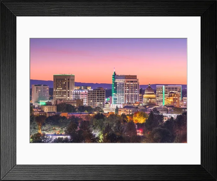 Framed Print : Boise, Idaho, USA downtown cityscape at twilight Framed Print : Boise, Idaho, USA downtown cityscape at twilight