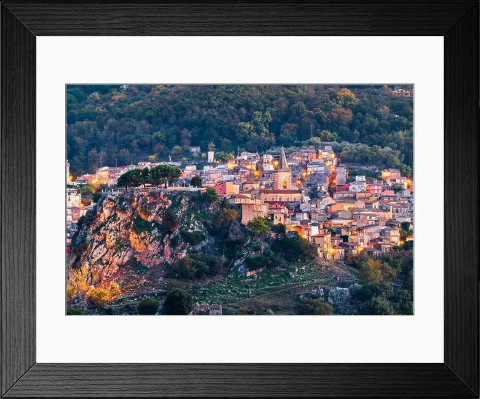 Framed Print : Novara di Sicilia, Sicily, Italy village at dusk Framed Print : Novara di Sicilia, Sicily, Italy village at dusk