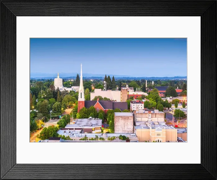 Framed Print : Salem, Oregon, USA downtown city skyline at dusk Framed Print : Salem, Oregon, USA downtown city skyline at dusk