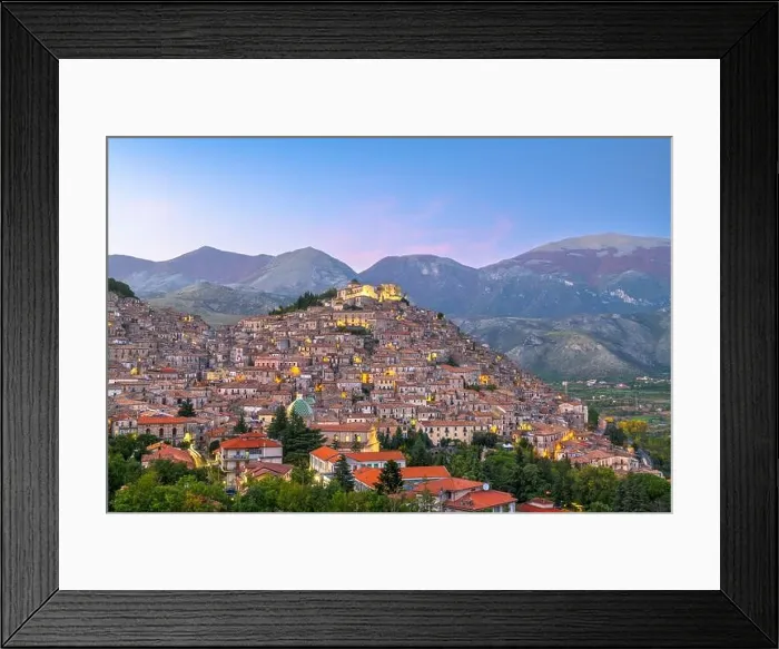 Framed Print : Morano Calabro, Italy hilltop town in the province of Cosenza in the Calabria region at dusk Framed Print : Morano Calabro, Italy hilltop town in the province of Cosenza in the Calabria region at dusk
