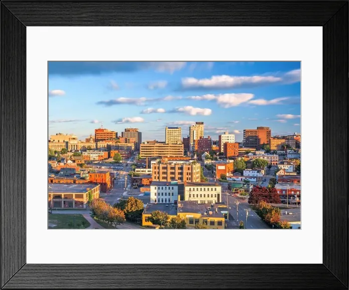 Framed Print : Portland, Maine, USA downtown city skyline at dusk Framed Print : Portland, Maine, USA downtown city skyline at dusk