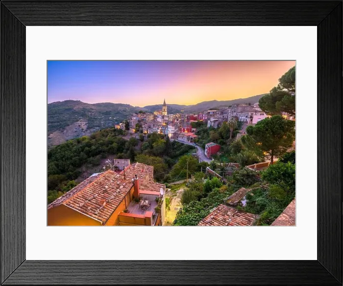 Framed Print : Novara di Sicilia, Sicily, Italy village at dawn Framed Print : Novara di Sicilia, Sicily, Italy village at dawn