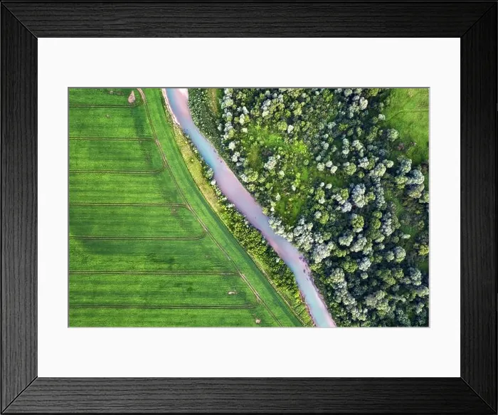Framed Print : Flight through majestic Ukrainian landscape with river Dnister and green fields at sunset time. Summertime Framed Print : Flight through majestic Ukrainian landscape with river Dnister and green fields at sunset time. Summertime