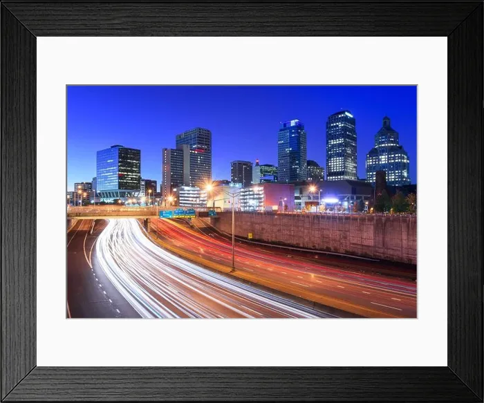 Framed Print : Hartford, Connecticut, USA highway and skyline Framed Print : Hartford, Connecticut, USA highway and skyline