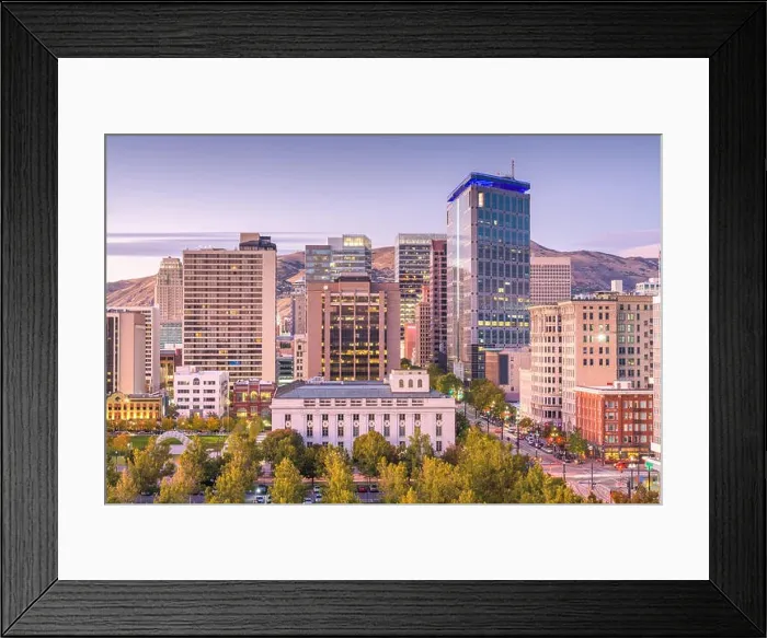 Framed Print : Salt Lake City, Utah, USA downtown financial district cityscape at twilight Framed Print : Salt Lake City, Utah, USA downtown financial district cityscape at twilight