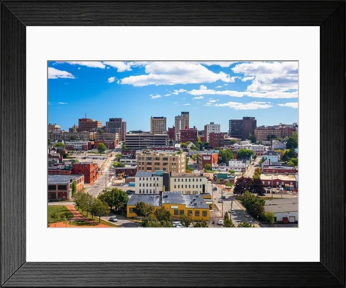 Framed Print : Portland, Maine, USA downtown cityscape in the afternoon Framed Print : Portland, Maine, USA downtown cityscape in the afternoon