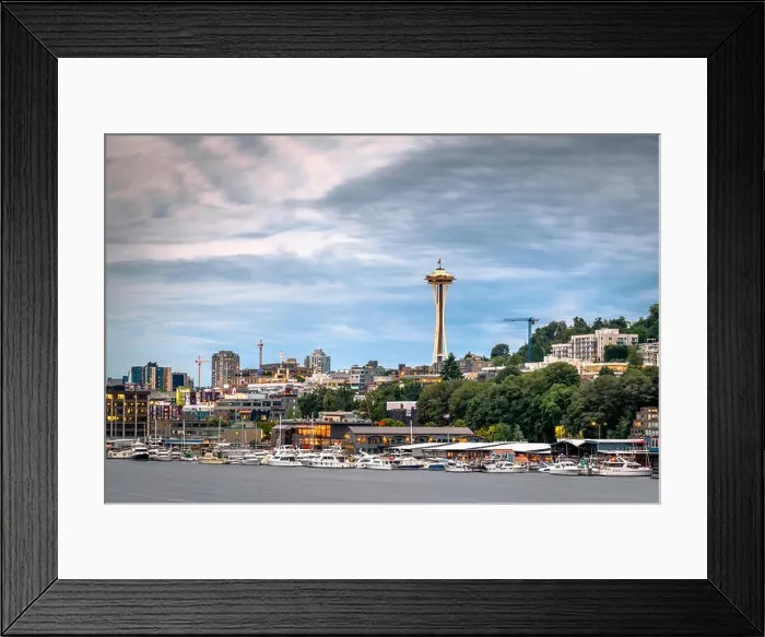 Framed Print : Seattle, Washington, USA skyline on Lake Union at dusk