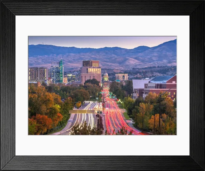 Framed Print : Boise, Idaho, USA downtown cityscape at twilight Framed Print : Boise, Idaho, USA downtown cityscape at twilight