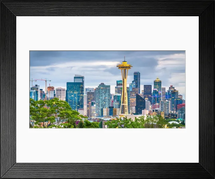 Framed Print : Seattle, Washington, USA downtown cityscape at twilight Framed Print : Seattle, Washington, USA downtown cityscape at twilight