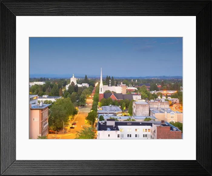 Framed Print : Salem, Oregon, USA downtown city skyline at dusk Framed Print : Salem, Oregon, USA downtown city skyline at dusk