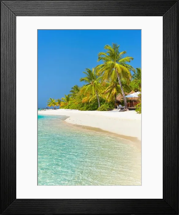 Framed Print : tropical beach at Maldives Island, Ari Atoll Framed Print : tropical beach at Maldives Island, Ari Atoll