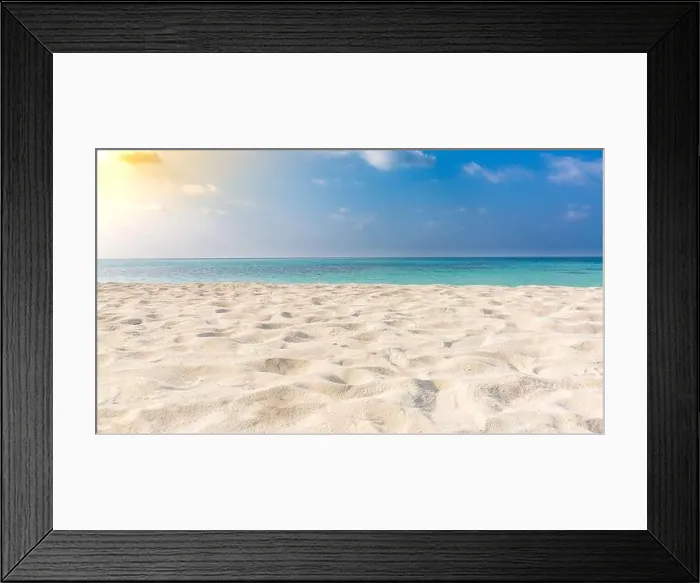 Framed Print : Exotic tropical beach landscape. Sea sand sky concept Framed Print : Exotic tropical beach landscape. Sea sand sky concept