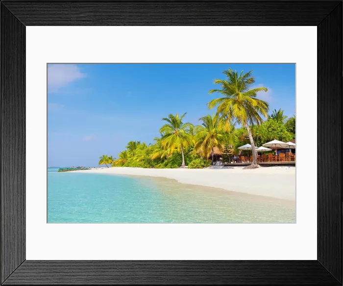 Framed Print : Tropical beach at Maldives Island, Ari Atoll Framed Print : Tropical beach at Maldives Island, Ari Atoll