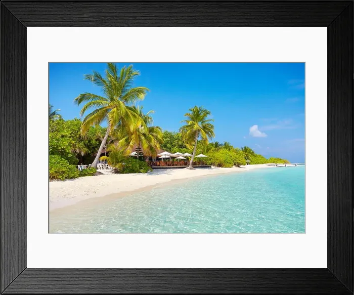 Framed Print : Tropical beach at Maldives Island, Ari Atoll Framed Print : Tropical beach at Maldives Island, Ari Atoll