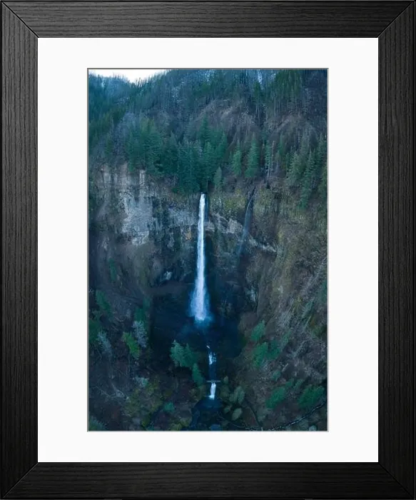 Framed Print : The spectacular Multnomah Falls, over 600 feet high, is located on the Oregon side of the Columbia River Gorge, just 30 miles east from Portland Framed Print : The spectacular Multnomah Falls, over 600 feet high, is located on the Oregon side of the Columbia River Gorge, just 30 miles east from Portland