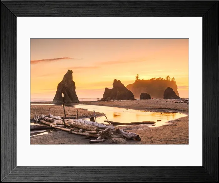 Framed Print : Olympic National Park, Washington, USA at Ruby Beach at dusk Framed Print : Olympic National Park, Washington, USA at Ruby Beach at dusk