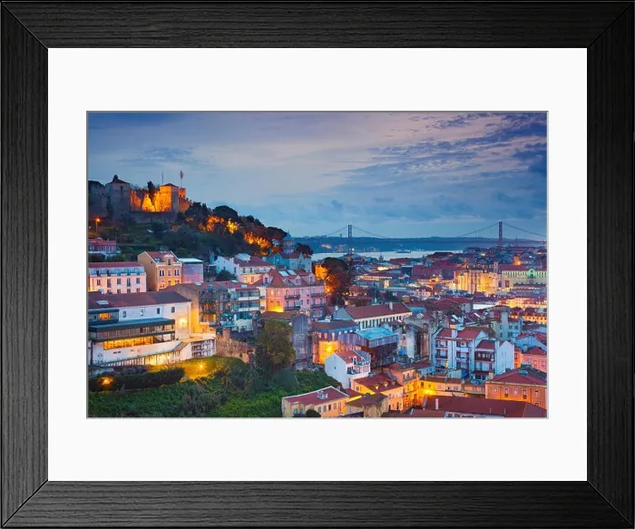Framed Print : Lisbon. Image of Lisbon, Portugal during twilight blue hour Framed Print : Lisbon. Image of Lisbon, Portugal during twilight blue hour