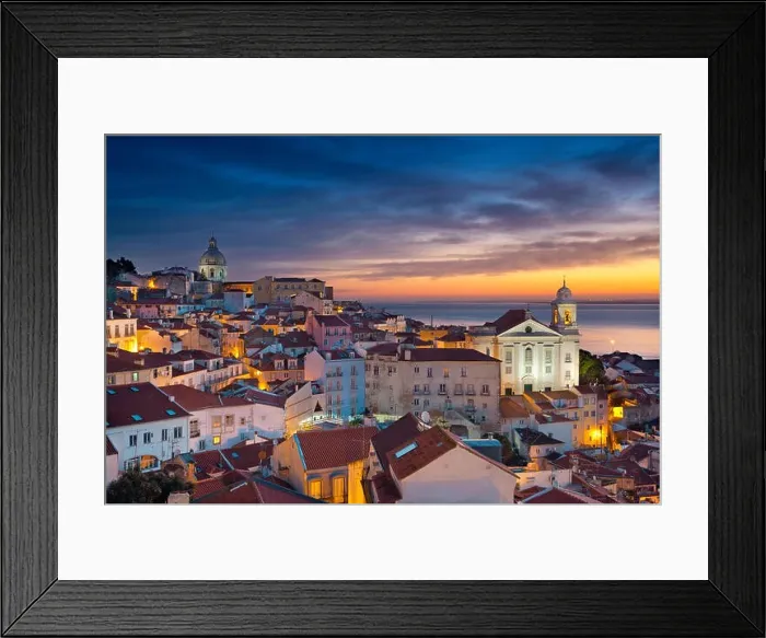 Framed Print : Lisbon. Image of Lisbon, Portugal during dramatic sunrise Framed Print : Lisbon. Image of Lisbon, Portugal during dramatic sunrise
