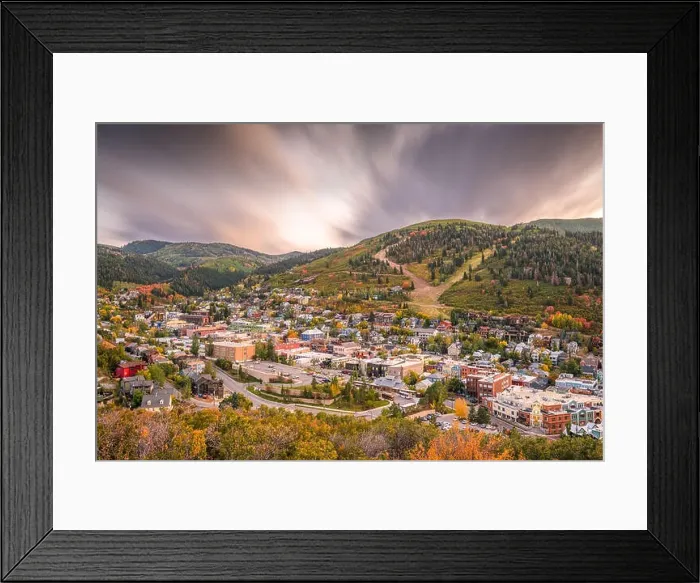 Framed Print : Park City, Utah, USA downtown in autumn at dusk Framed Print : Park City, Utah, USA downtown in autumn at dusk