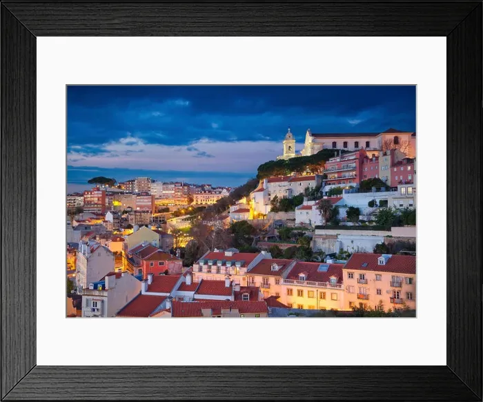 Framed Print : Lisbon. Image of Lisbon, Portugal during twilight blue hour Framed Print : Lisbon. Image of Lisbon, Portugal during twilight blue hour