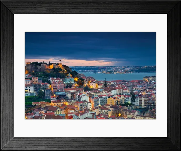 Framed Print : Lisbon. Image of Lisbon, Portugal during twilight blue hour Framed Print : Lisbon. Image of Lisbon, Portugal during twilight blue hour