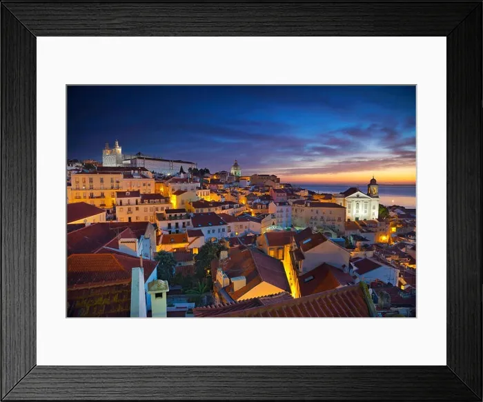 Framed Print : Lisbon. Image of Lisbon, Portugal during dramatic sunrise Framed Print : Lisbon. Image of Lisbon, Portugal during dramatic sunrise