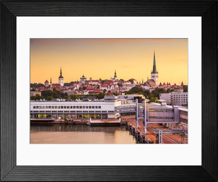 Framed Print : Skyline of Tallinn, Estonia at the old city from the port Framed Print : Skyline of Tallinn, Estonia at the old city from the port