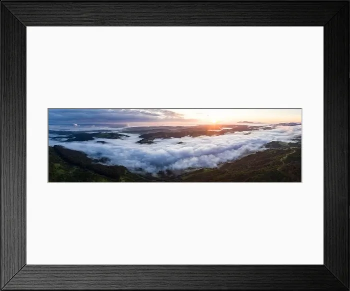 Framed Print : A beautiful sunrise illuminates fog as it rolls through valleys in Northern California. Just west of these hills and valleys is San Francisco Bay Framed Print : A beautiful sunrise illuminates fog as it rolls through valleys in Northern California. Just west of these hills and valleys is San Francisco Bay