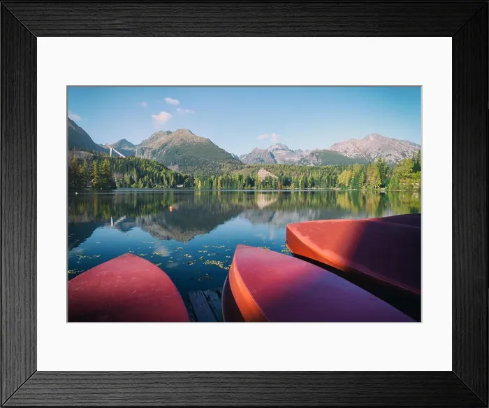 Framed Print : Red boats on Strbske Pleso lake. Location: High Tatras National Park, Slovakia. Instagram filter Framed Print : Red boats on Strbske Pleso lake. Location: High Tatras National Park, Slovakia. Instagram filter