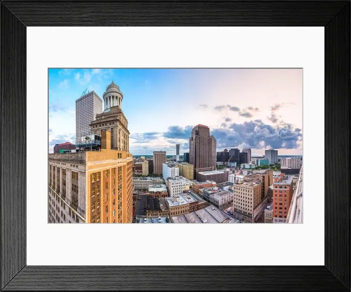 Framed Print : New Orleans, Louisiana, USA view from the Central Business District at dusk Framed Print : New Orleans, Louisiana, USA view from the Central Business District at dusk
