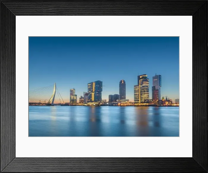 Framed Print : Rotterdam, Netherlands, city skyline at twilight Framed Print : Rotterdam, Netherlands, city skyline at twilight