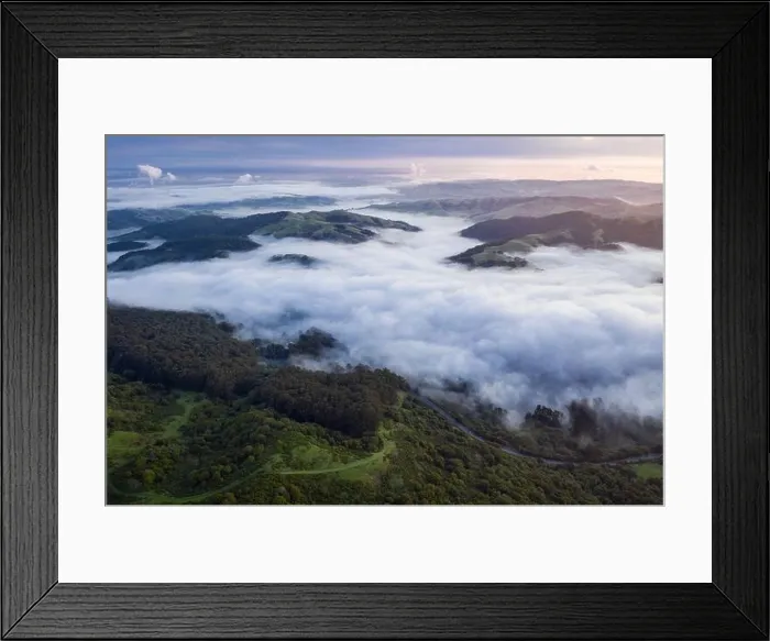 Framed Print : Early morning light illuminates fog as it rolls through valleys in Northern California. Just west of these hills and valleys is San Francisco Bay Framed Print : Early morning light illuminates fog as it rolls through valleys in Northern California. Just west of these hills and valleys is San Francisco Bay