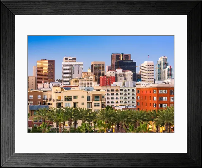 Framed Print : San Diego, California, USA downtown city skyline Framed Print : San Diego, California, USA downtown city skyline
