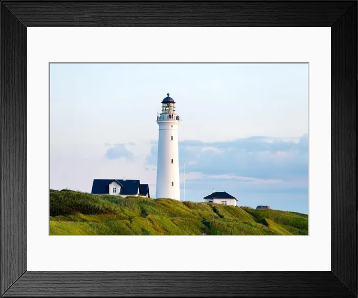 Framed Print : Amazing morning view of Hirtshals lighthouse in Denmark. Landscape photography Framed Print : Amazing morning view of Hirtshals lighthouse in Denmark. Landscape photography