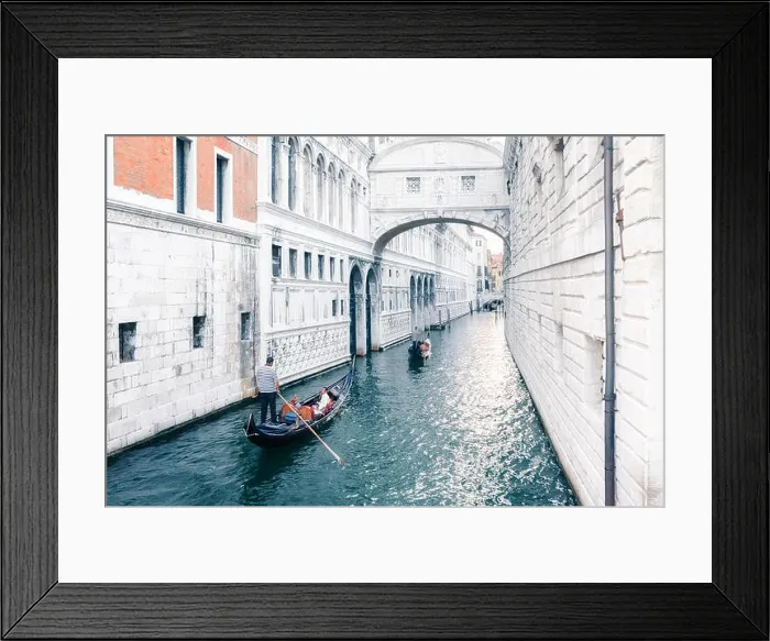 Framed Print : Venice, Italy - August 7, 2014: gondolas and boats on venetian canal Framed Print : Venice, Italy - August 7, 2014: gondolas and boats on venetian canal