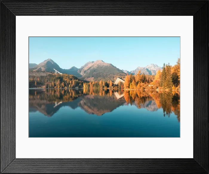 Framed Print : Mountain lake Strbske pleso (Strbske lake) in autumn time. High Tatras national park, Slovakia. Landscape photography Framed Print : Mountain lake Strbske pleso (Strbske lake) in autumn time. High Tatras national park, Slovakia. Landscape photography