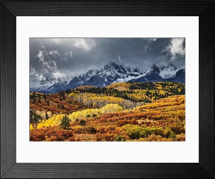 Framed Print : Beautiful San Juan Mountains in autumn colors, view from mountain pass Dallas Divide, Colorado, USA Framed Print : Beautiful San Juan Mountains in autumn colors, view from mountain pass Dallas Divide, Colorado, USA
