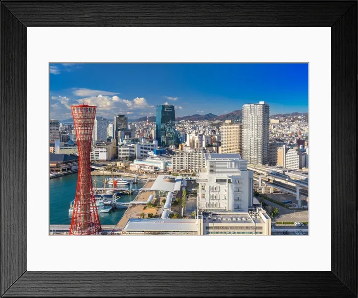 Framed Print : Kobe, Japan harbor skyline Framed Print : Kobe, Japan harbor skyline