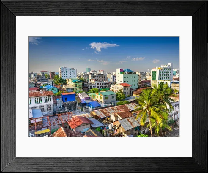 Framed Print : Mandalay, Myanmar downtown city skyline Framed Print : Mandalay, Myanmar downtown city skyline