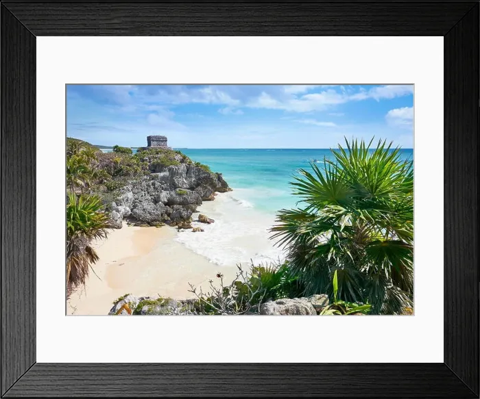 Framed Print : Ancient Maya Ruins, Caribbean Beach of Tulum, Mexico's Riviera, Mexico Framed Print : Ancient Maya Ruins, Caribbean Beach of Tulum, Mexico's Riviera, Mexico