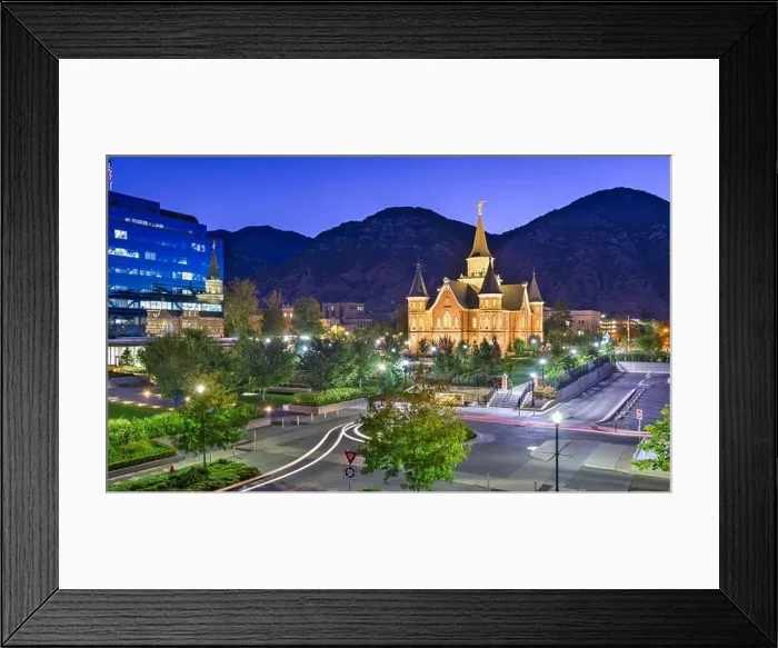 Framed Print : Provo, Utah, USA at Provo City Center Temple at twilight