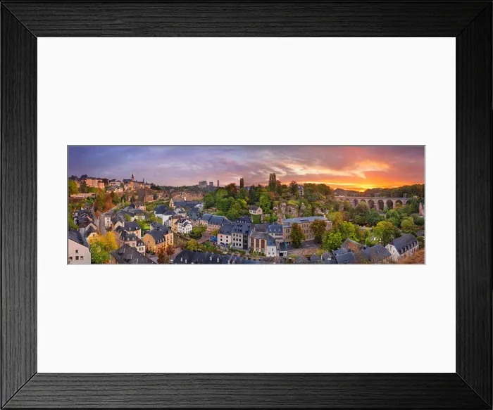 Framed Print : Luxembourg City, Luxembourg. Panoramic cityscape image of old town Luxembourg City skyline during beautiful sunrise Framed Print : Luxembourg City, Luxembourg. Panoramic cityscape image of old town Luxembourg City skyline during beautiful sunrise