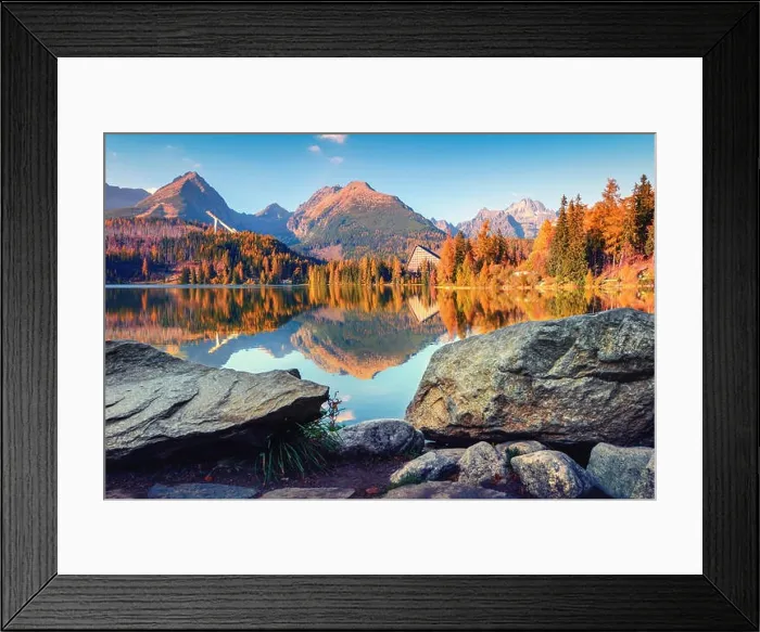 Framed Print : Mountain lake Strbske pleso (Strbske lake) in autumn time. High Tatras national park, Slovakia Framed Print : Mountain lake Strbske pleso (Strbske lake) in autumn time. High Tatras national park, Slovakia