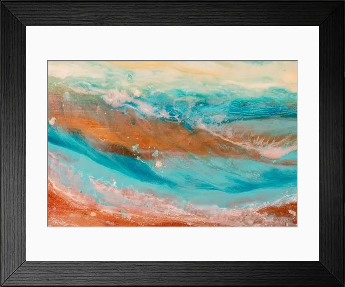 Framed Print : Abstract fluid art background blue white colors. Liquid marble. Acrylic painting on canvas with ornge gradient and splash. Acrylic ink backdrop with Framed Print : Abstract fluid art background blue white colors. Liquid marble. Acrylic painting on canvas with ornge gradient and splash. Acrylic ink backdrop with
