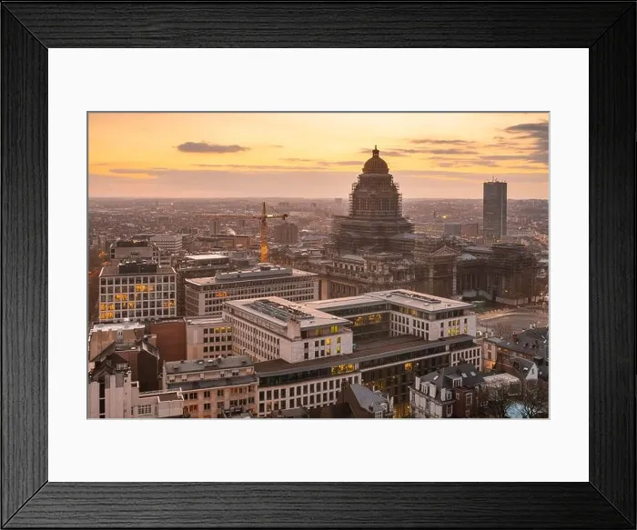 Framed Print : Brussels, Belgium cityscape at Palais de Justice during dusk